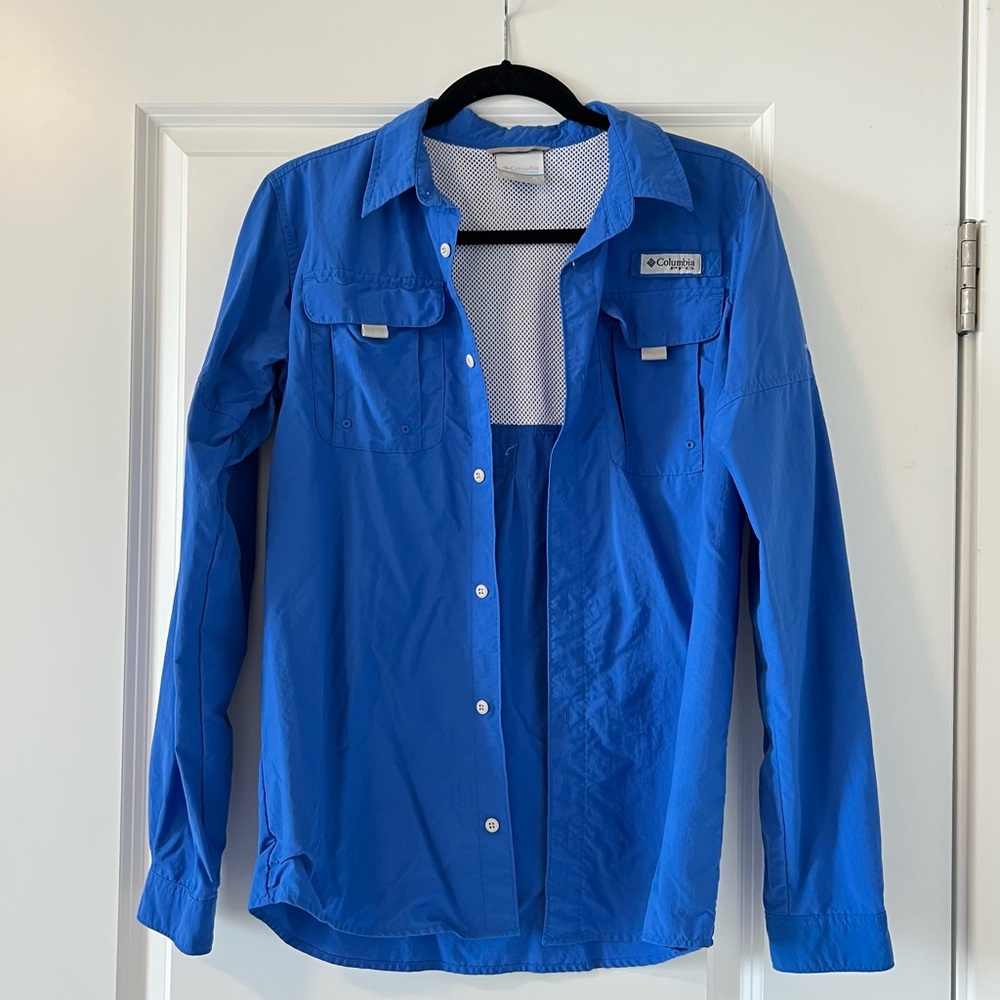 Columbia Blue Long-Sleeve Women’s Hiking Shirt